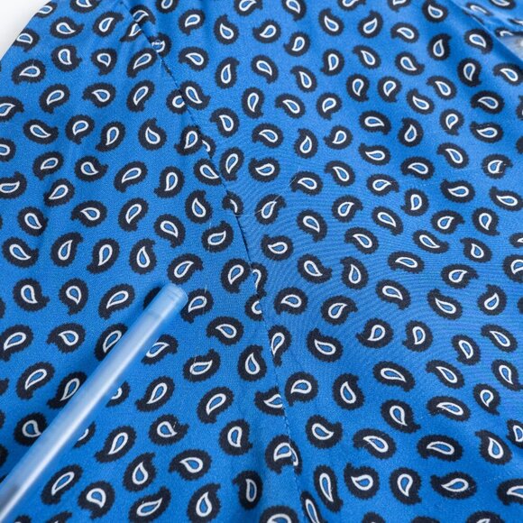 Maje Satin Romper Blue Paisley Ilona Playsuit Size EU 36 - Picture 16 of 16